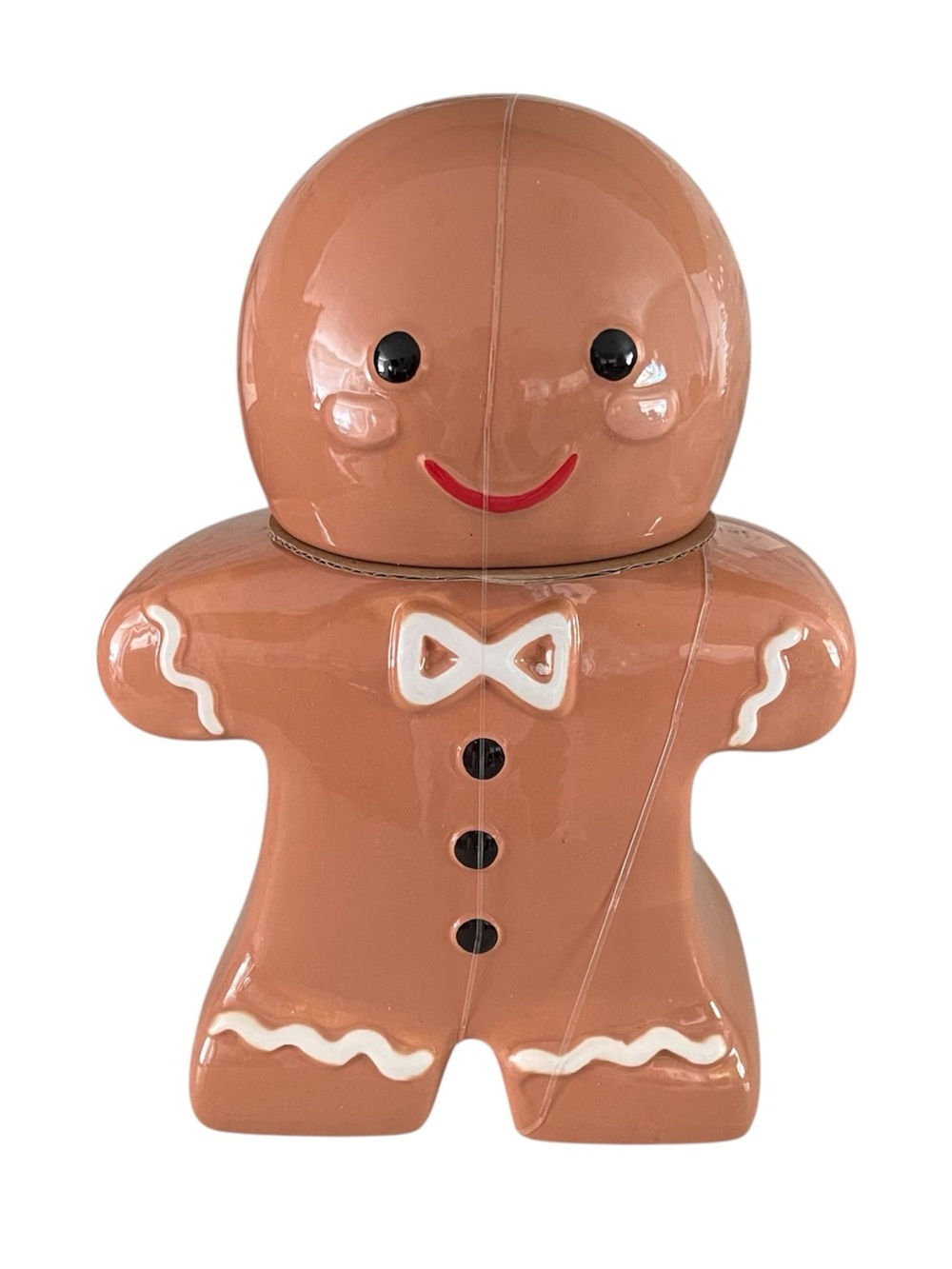 Holiday Time Gingerbread Man Treat Jar 57 Oz Ceramic With Lid